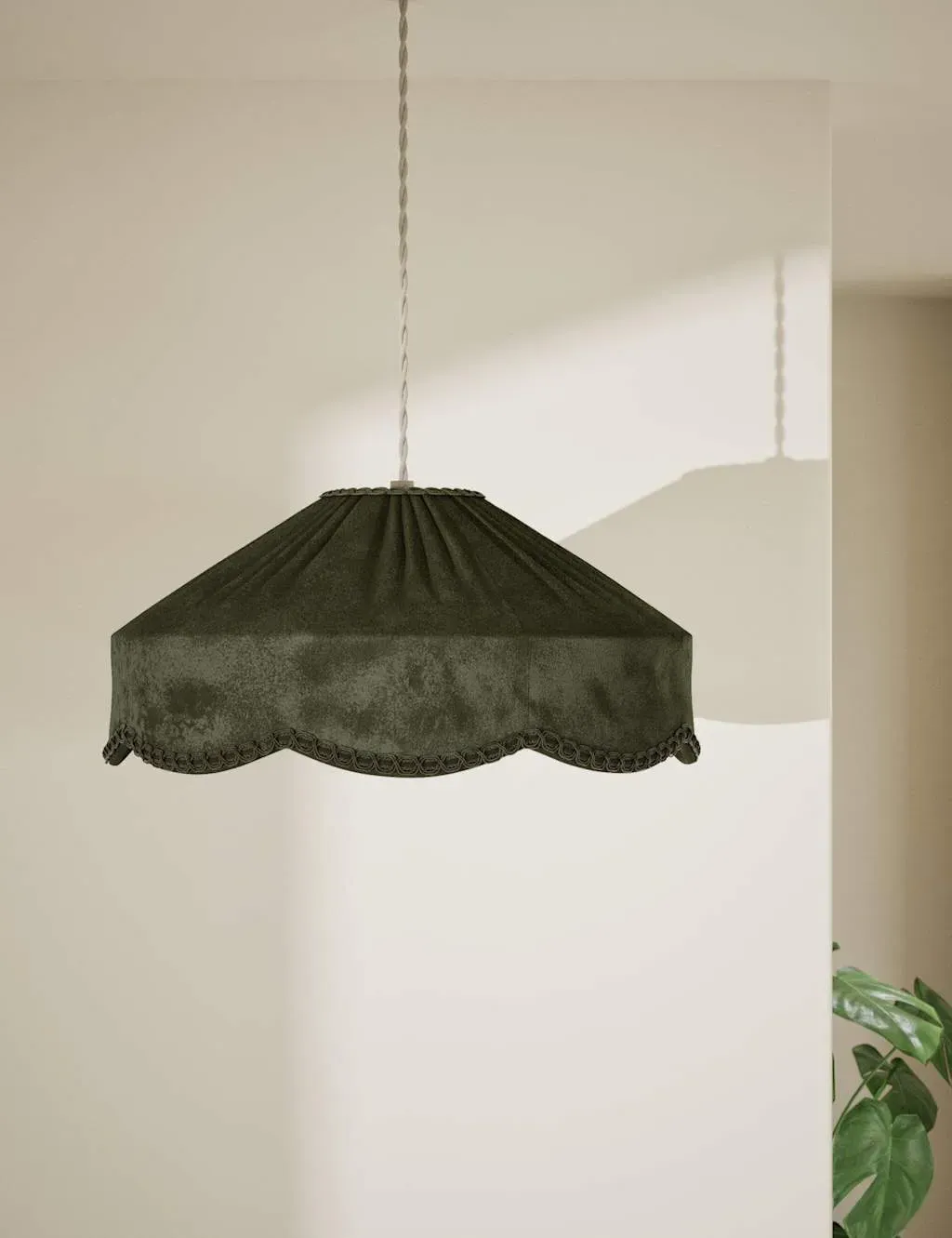 Decorative Trim Lamp Shade - Green, Velvet