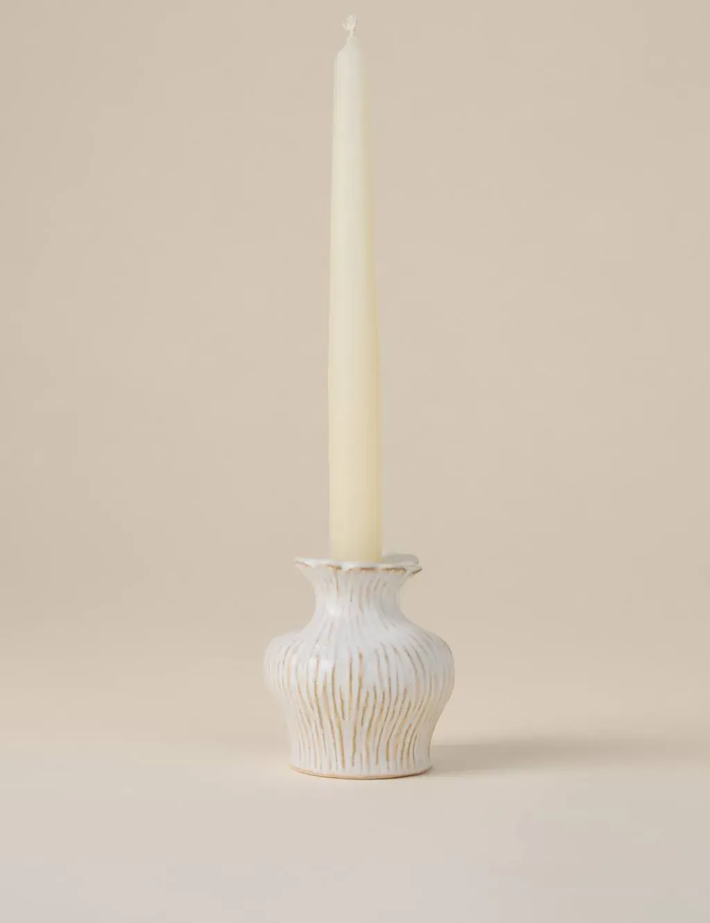 Dinner Candle Holder - Neutral, Ceramic image