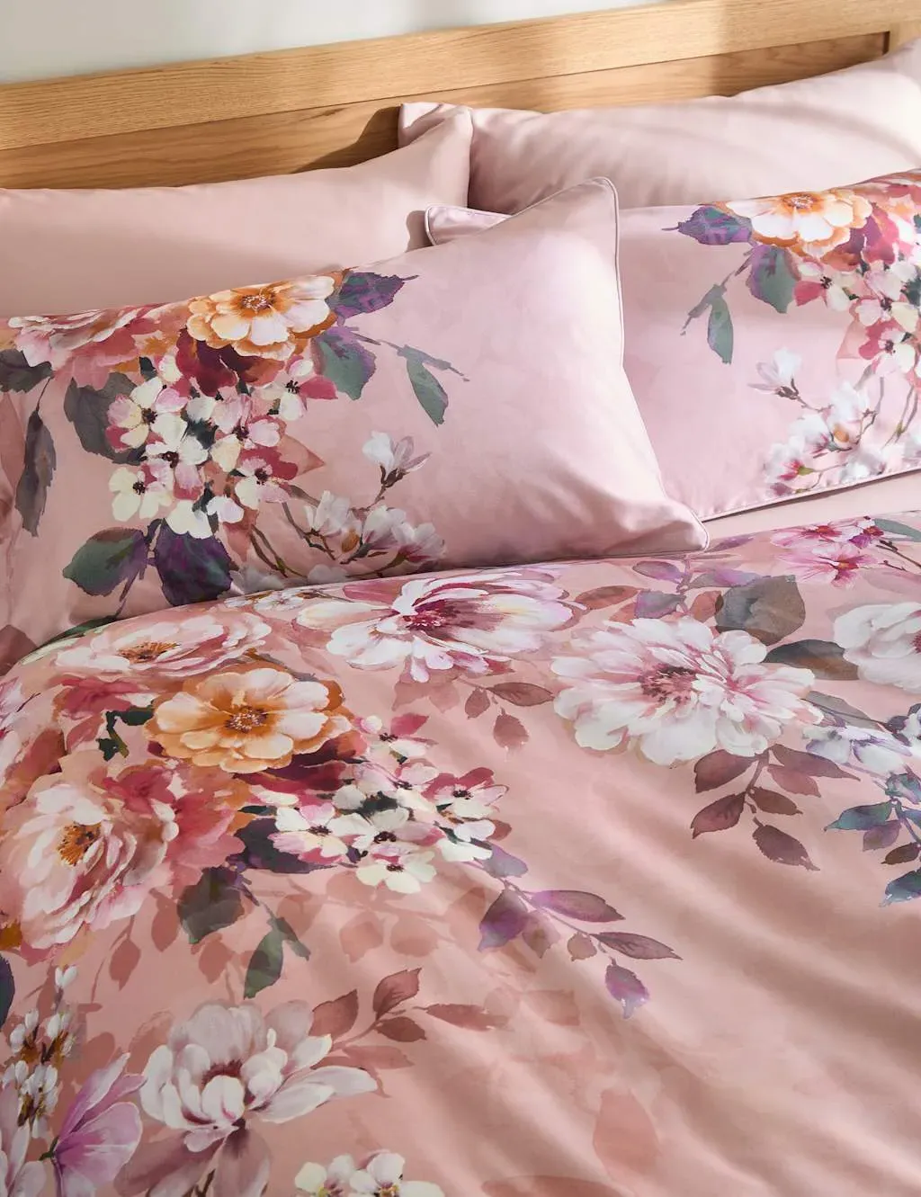 Double Bedding Set Floral Print - Pink Mix, Cotton
