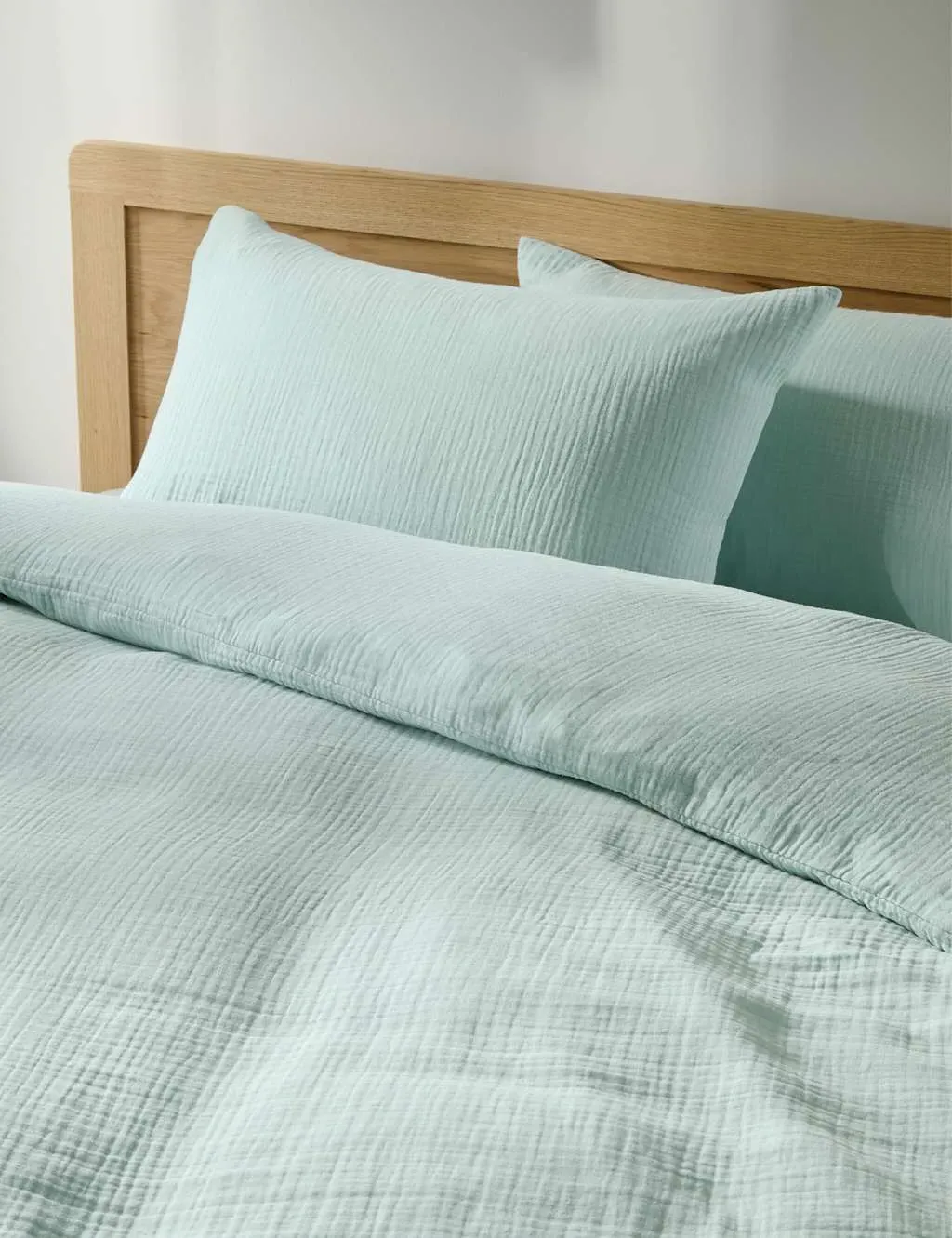 Double Bedding Set - Light Aqua, Cotton Muslin