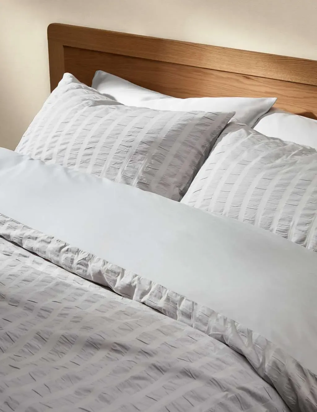 Double Bedding Set Striped - Grey, Cotton image