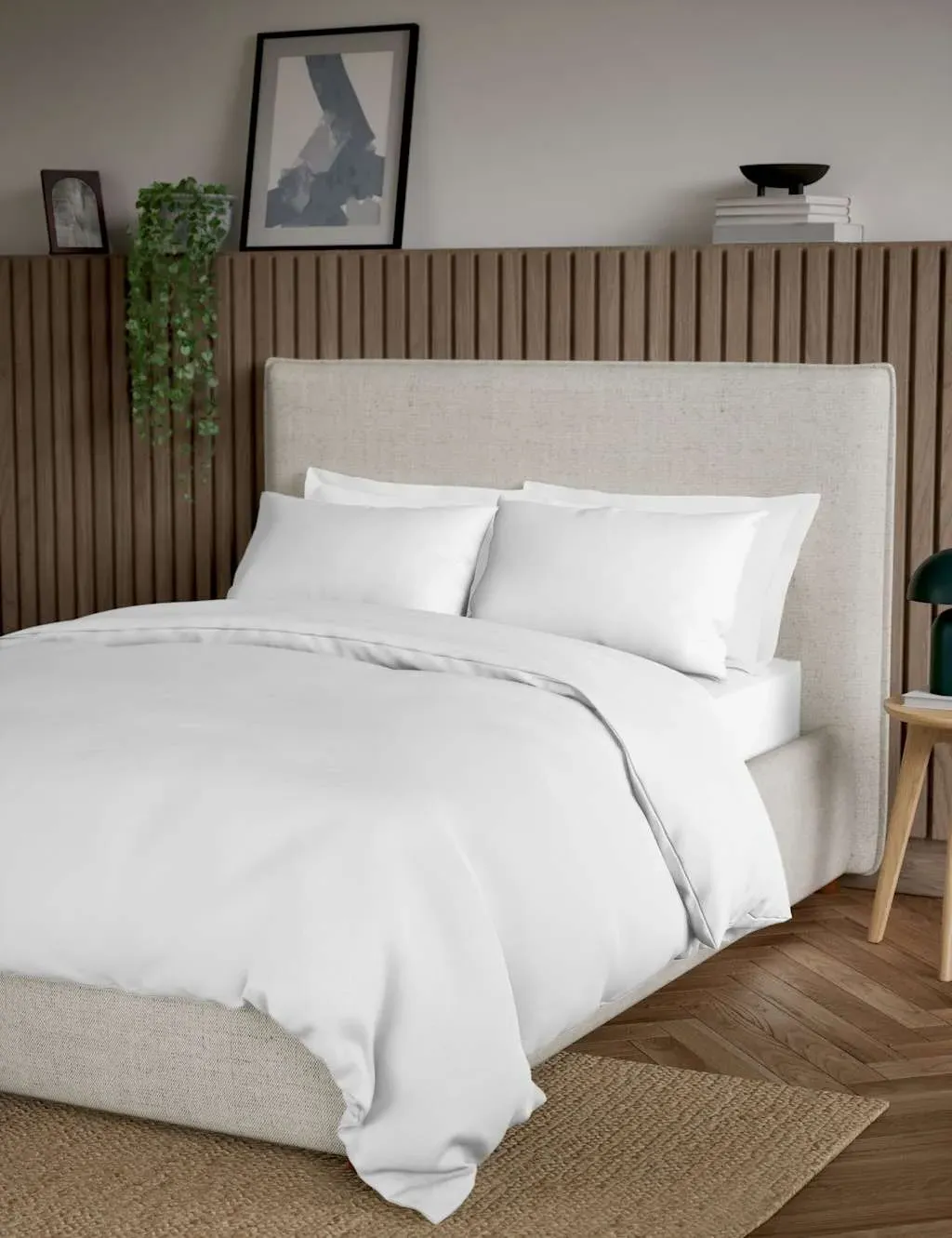 Double Bedding Set with Sheet - White, Cotton