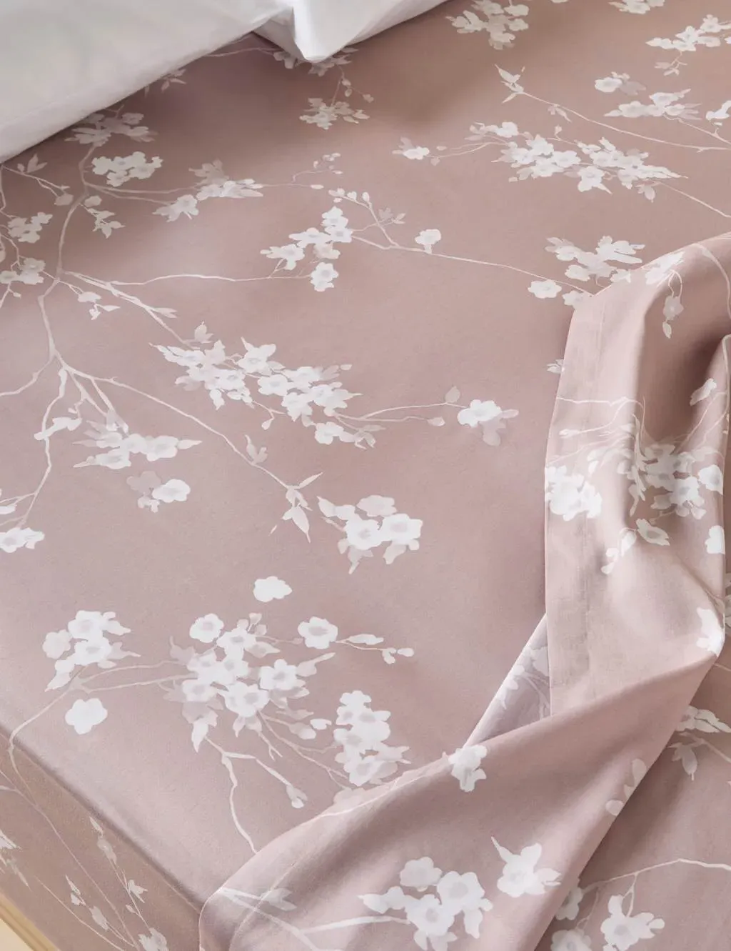 Double Deep Fitted Sheet Cherry Blossom - Cotton