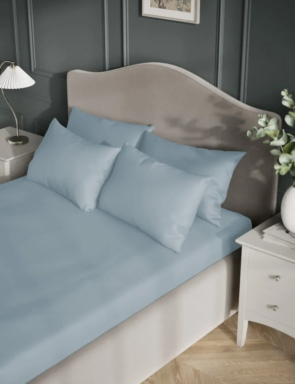 Double Flat Sheet 400 Thread Count - Chambray