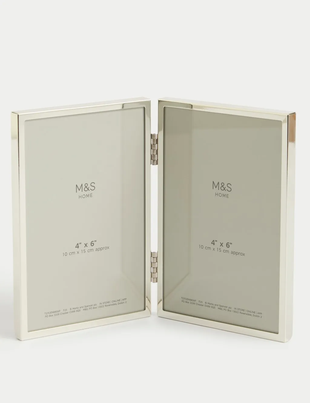 Double Photo Frame 4x6 inch - Silver, Metal image