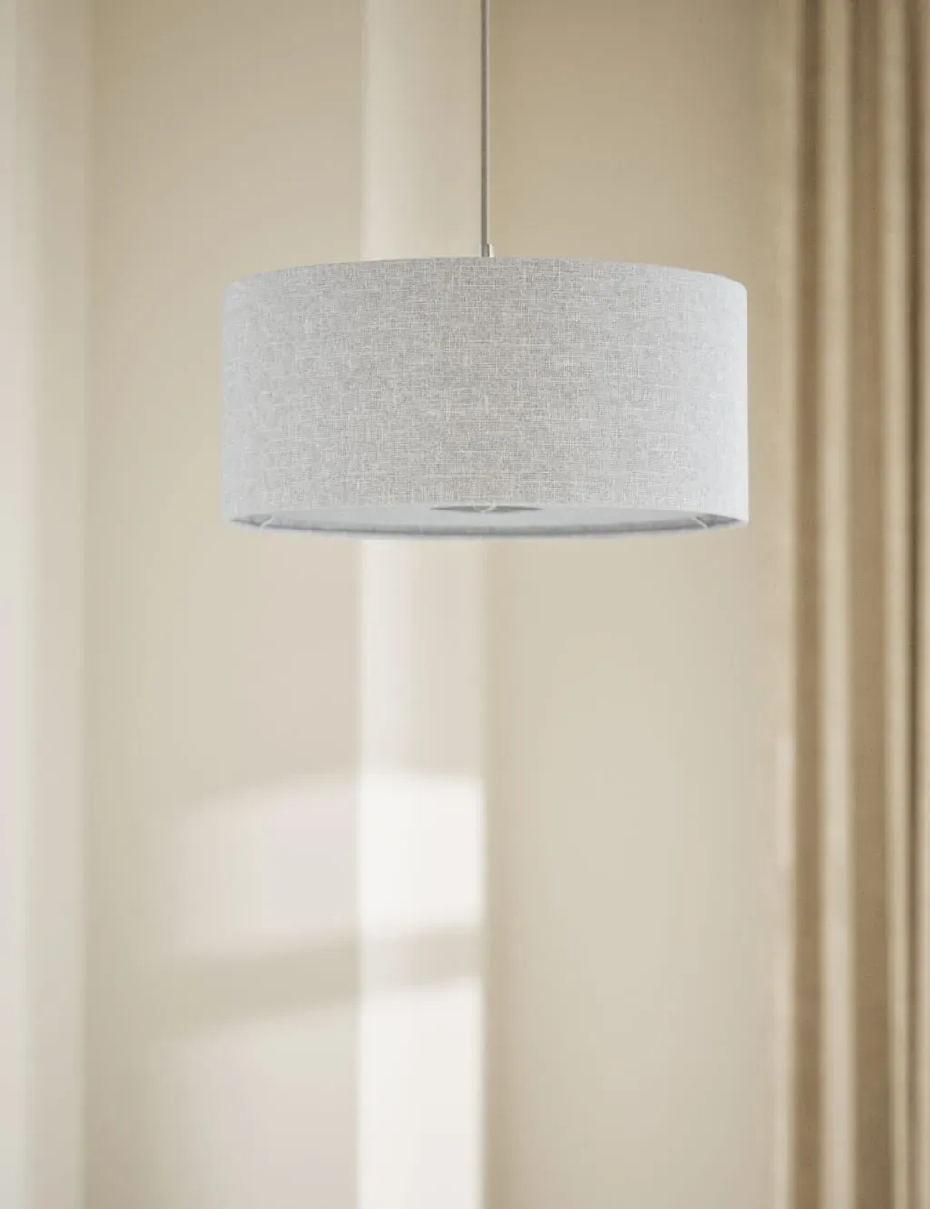 Drum Lamp Shade Light Diffuser - Beige, Linen image