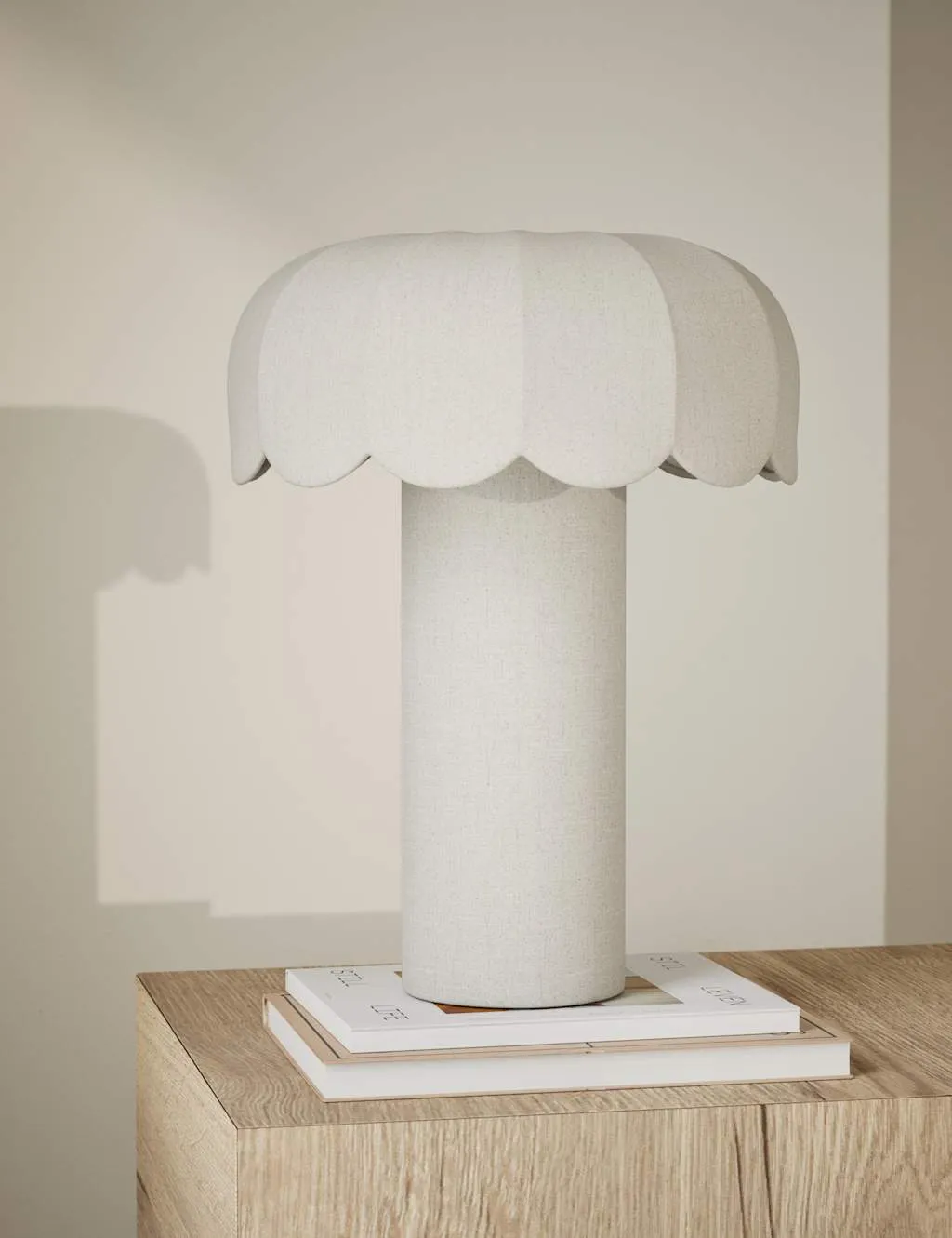 Dual Lit Table Lamp Skeletal Petal - Beige, Fabric image