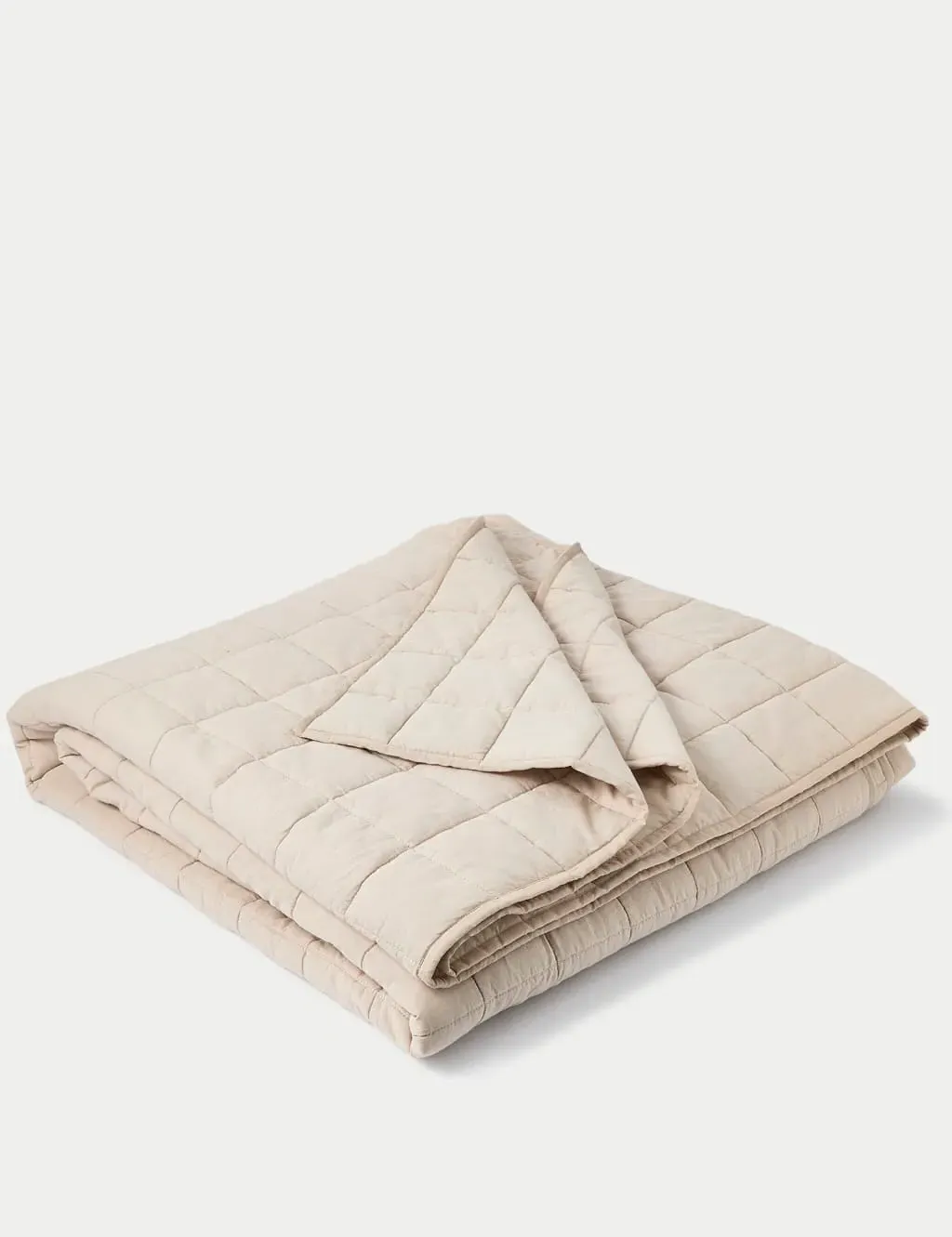 Extra Large Quilted Throw - Neutral, Cotton