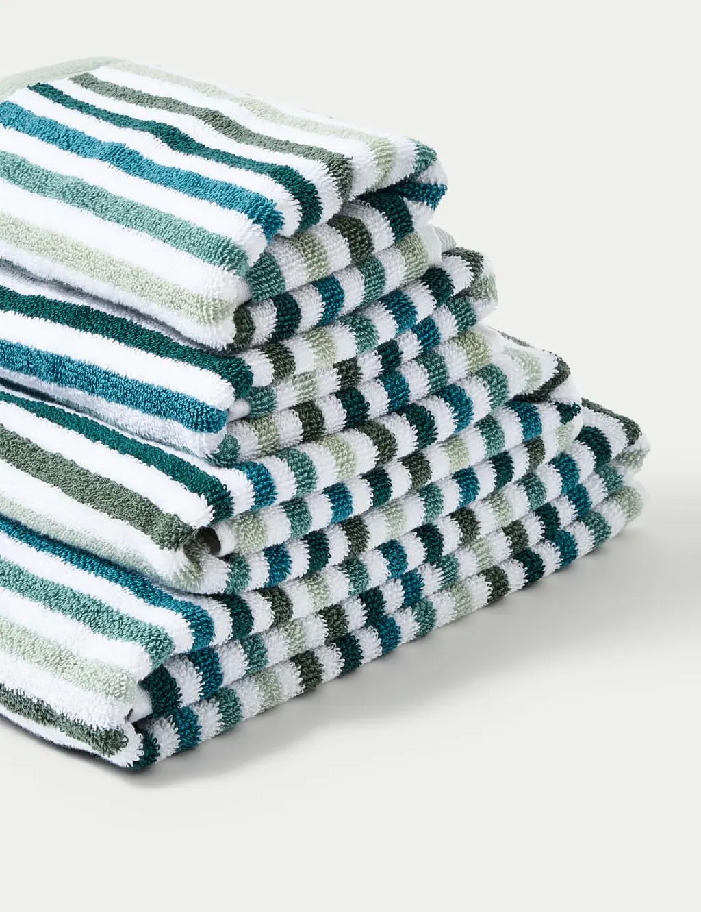 Extra Large Striped Towel - Green, Cotton