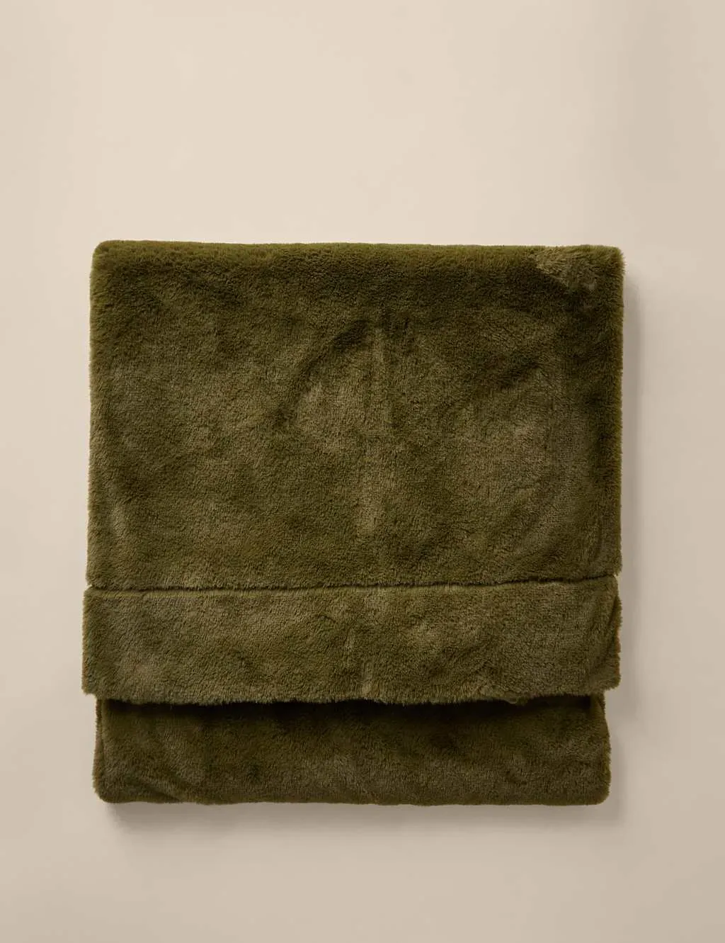 Extra Large Throw Blanket - Olive, Faux Fur
