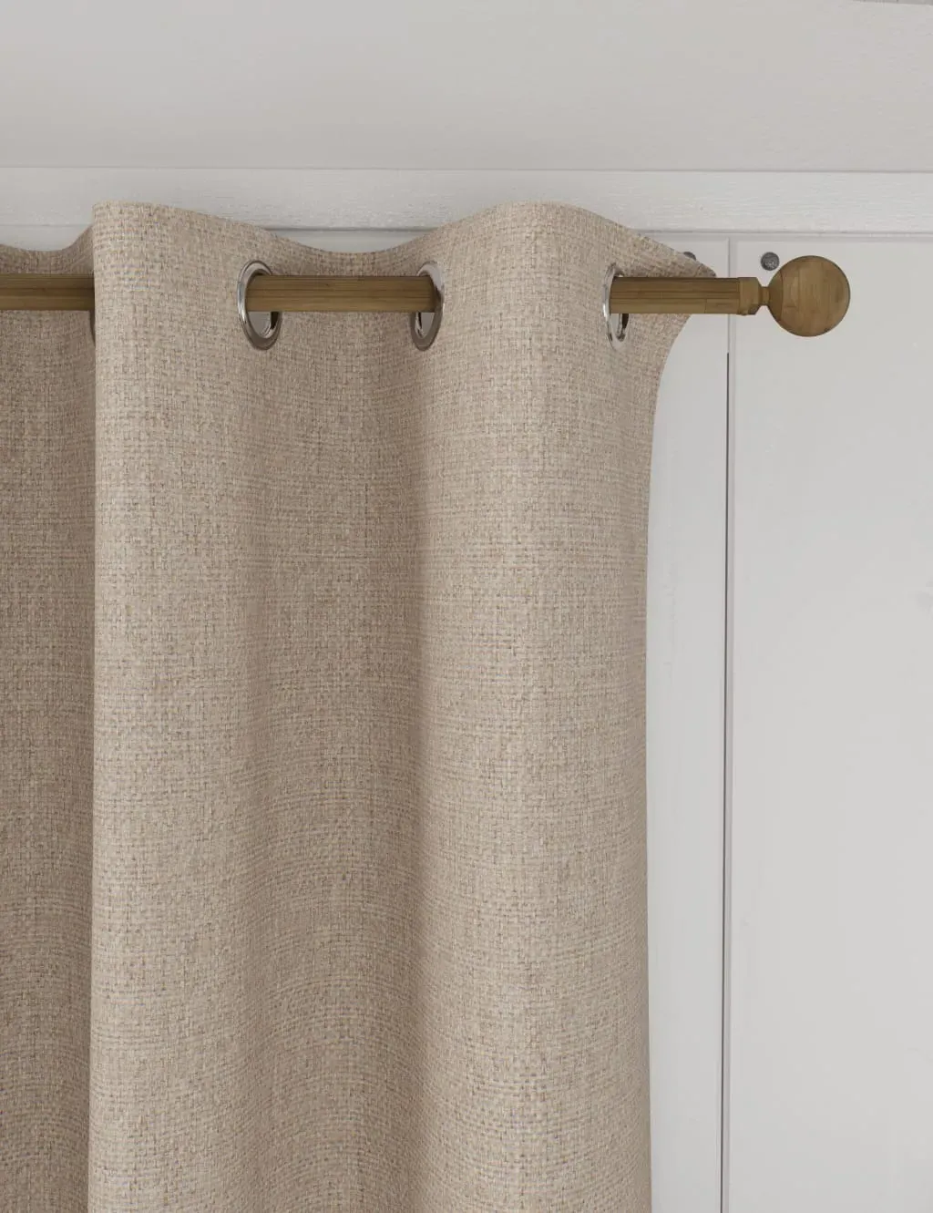 Eyelet Blackout Curtains - Champagne, Woven image
