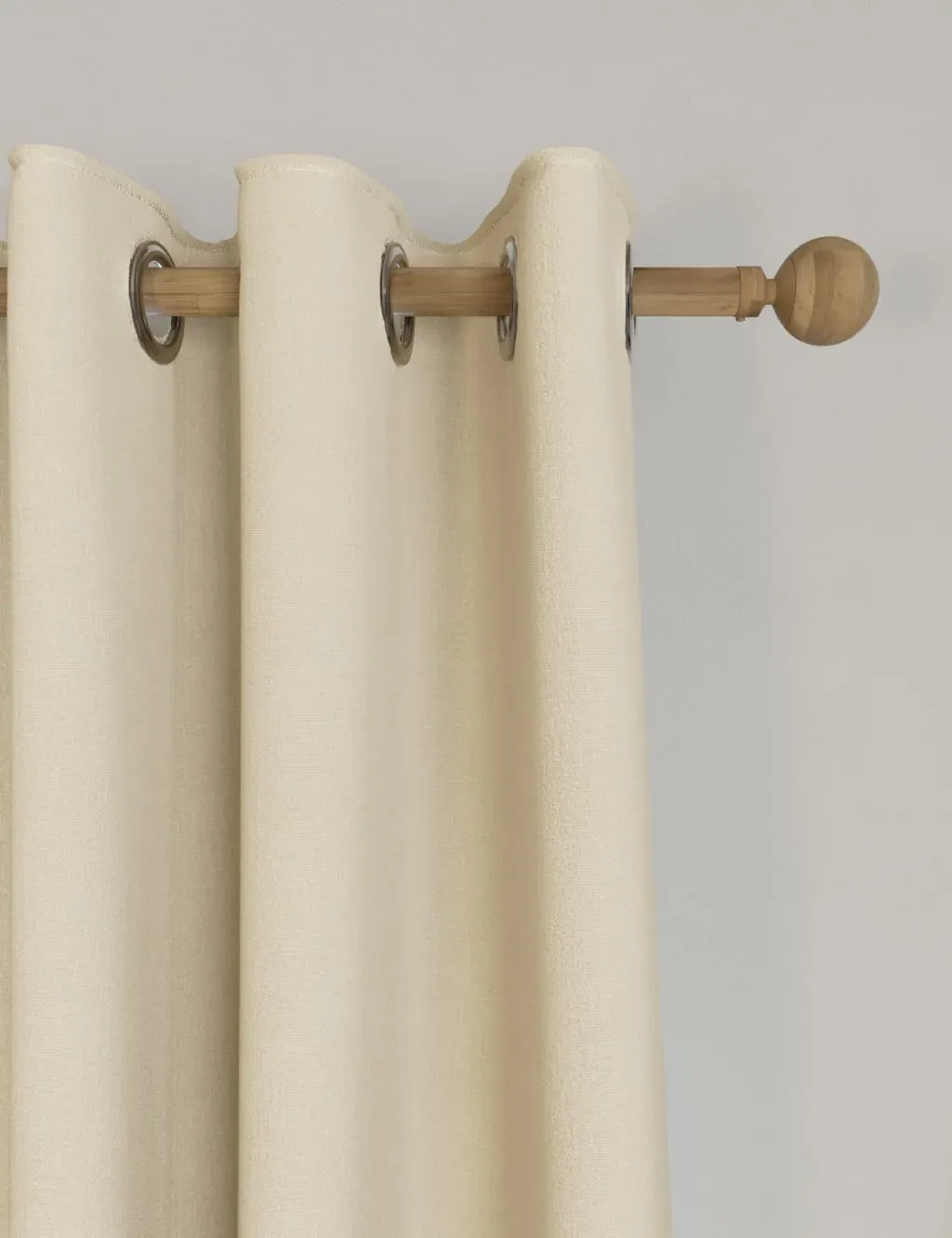 Eyelet Blackout Curtains - Cream, Brushed