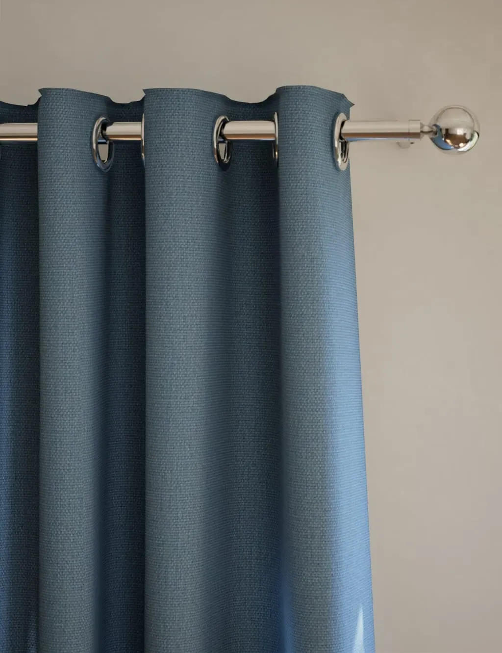 Eyelet Blackout Curtains with Thermal Lining - Blue