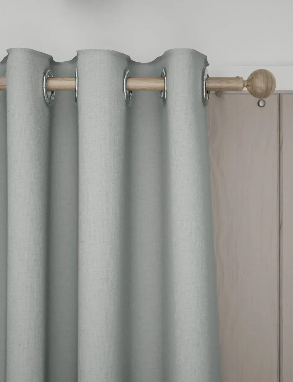 Eyelet Blackout Curtains with Thermal Lining - Grey