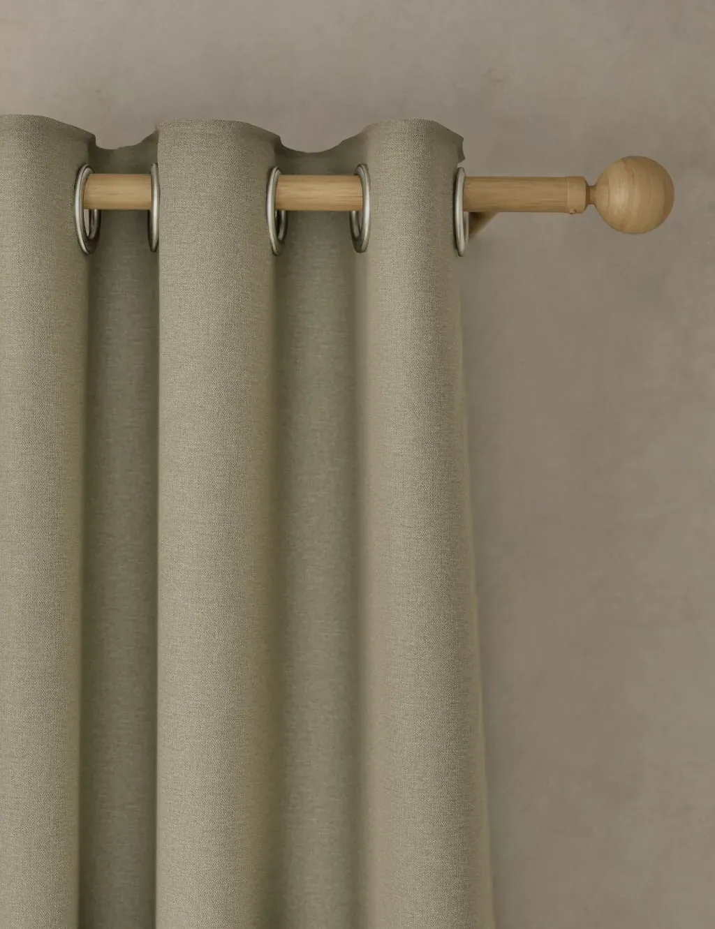 Eyelet Blackout Curtains with Thermal Lining - Neutral