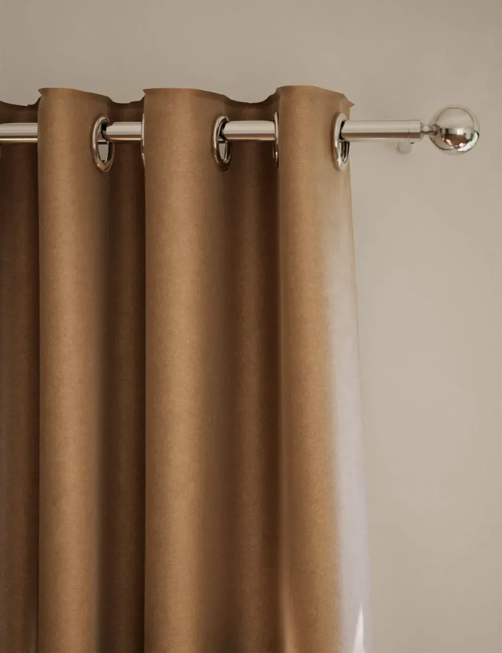 Eyelet Curtains with Thermal Lining - Bronze, Velvet image