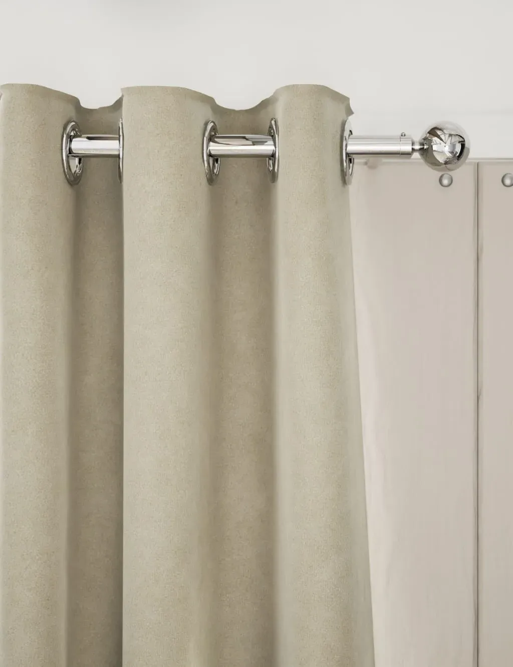 Eyelet Curtains with Thermal Lining - Neutral, Velvet