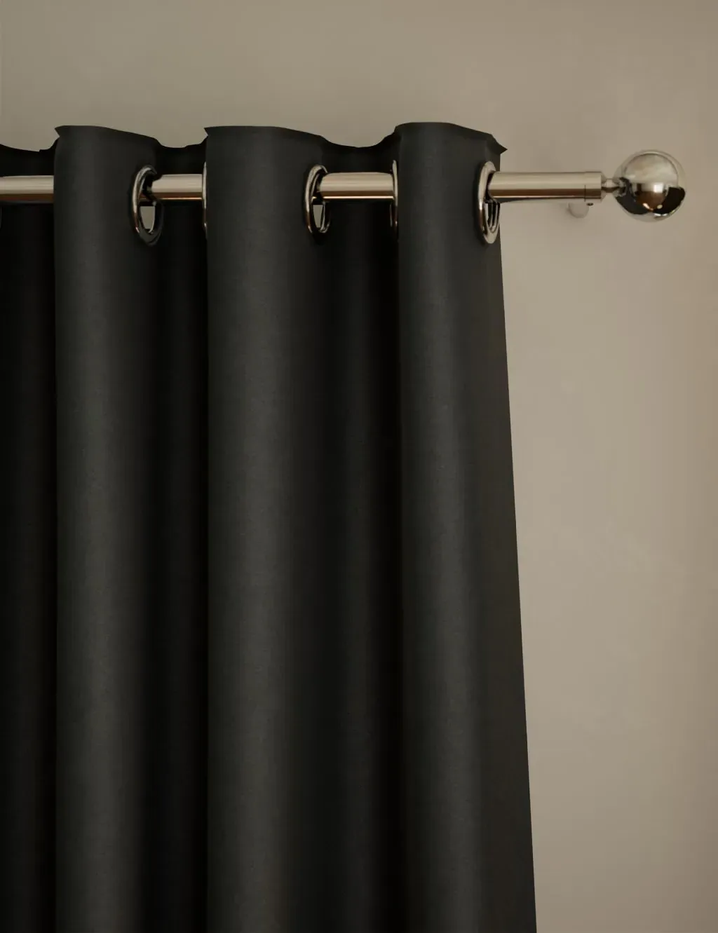 Eyelet Thermal Curtains - Charcoal, Velvet