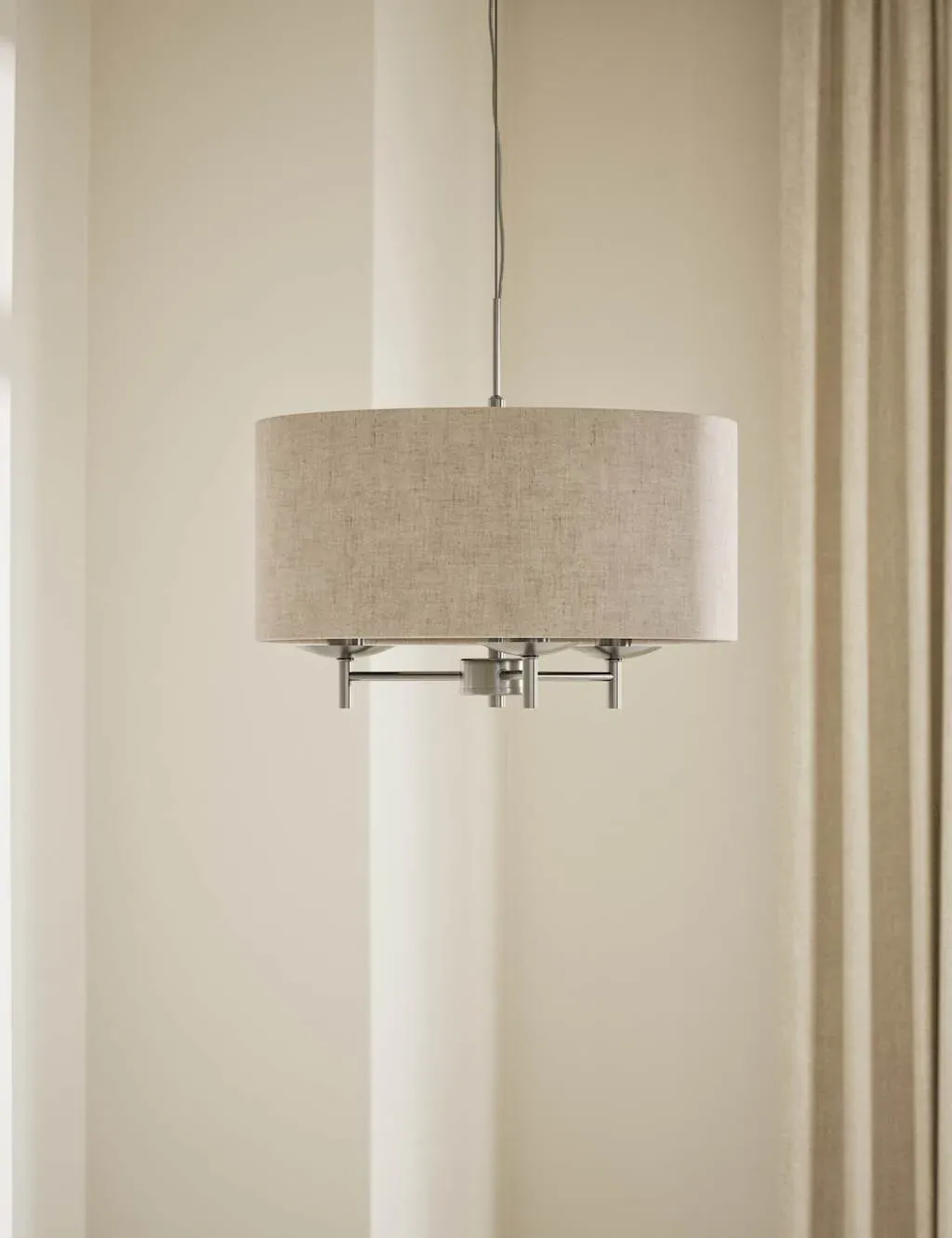 Fleur Pendant Light with Drum Shade - Grey Mix image