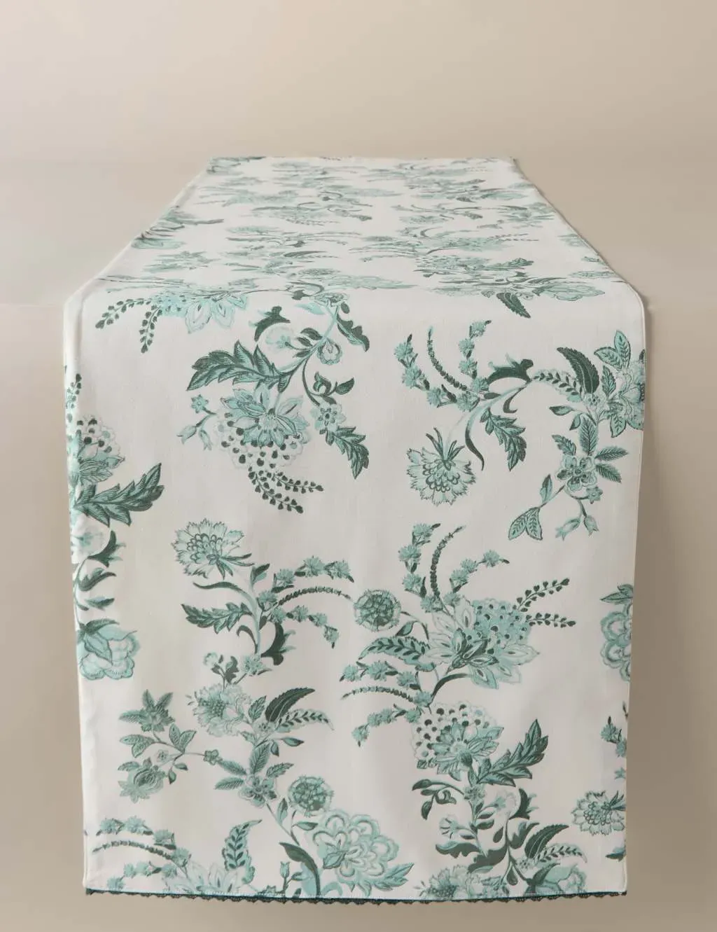 Floral Table Runner - Green Mix, Cotton image