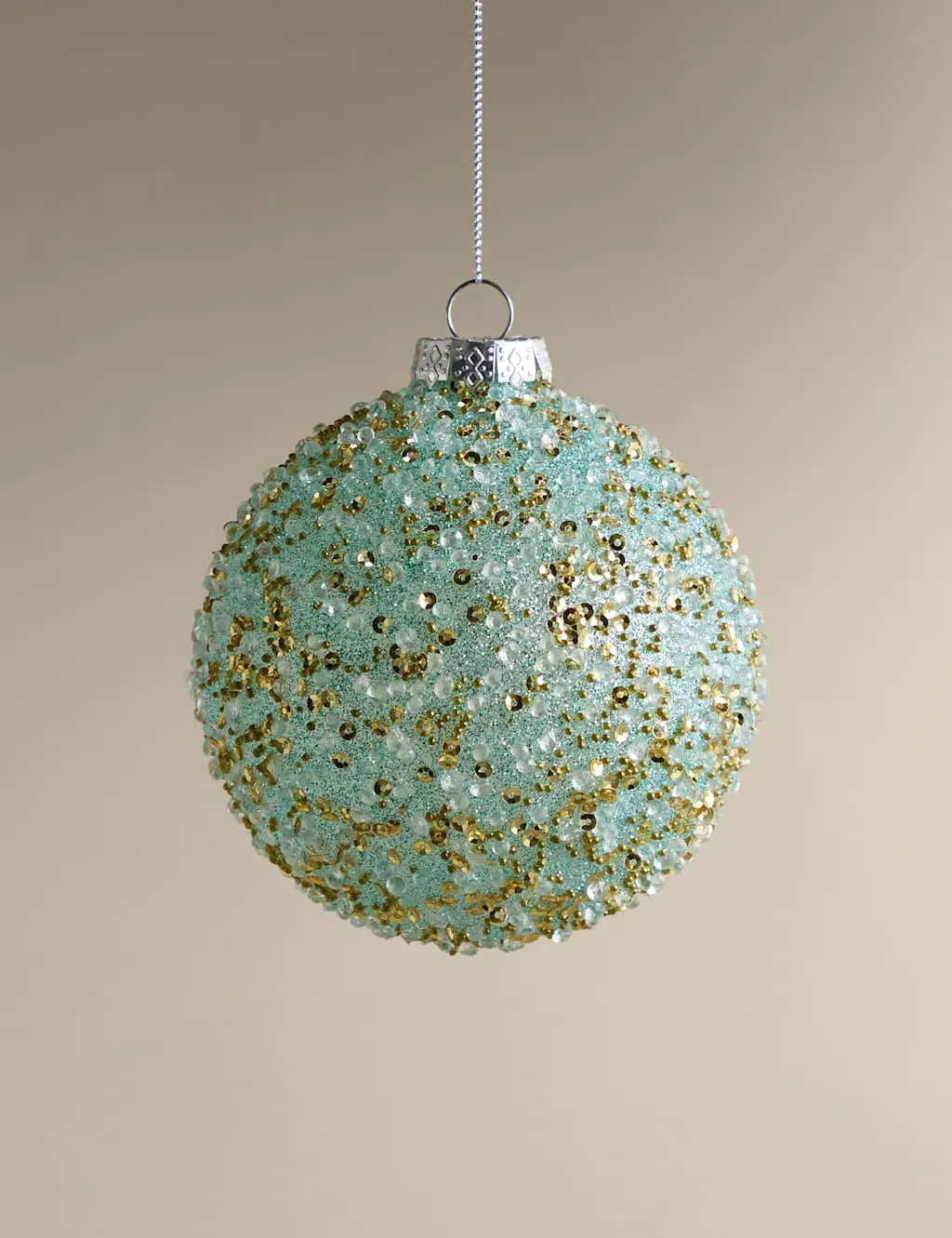 Glass Beaded Celebration Bauble - Aqua image