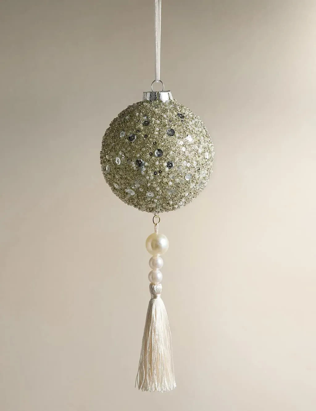 Glass Beaded Celebration Bauble - Gold