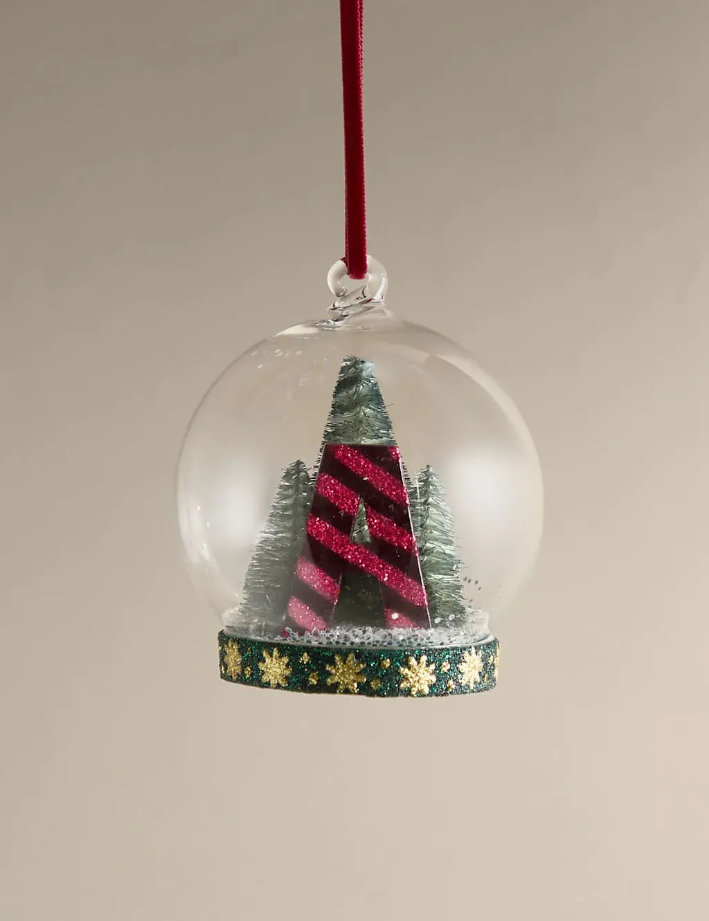 Glass Hanging Alphabet Cloche Decoration - Multi image