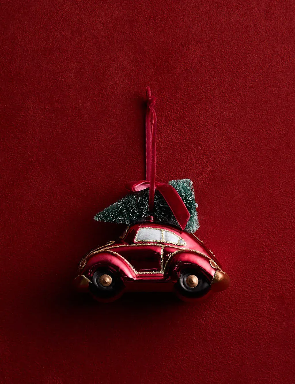 Glass Hanging Car Decoration - Red Mix, Glass image