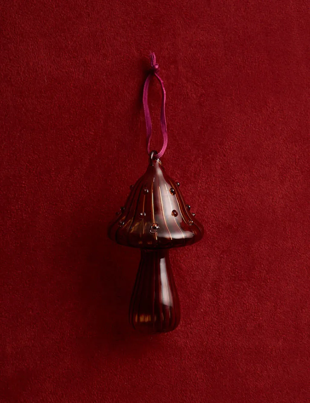 Glass Hanging Mushroom Decoration - Brown Mix image