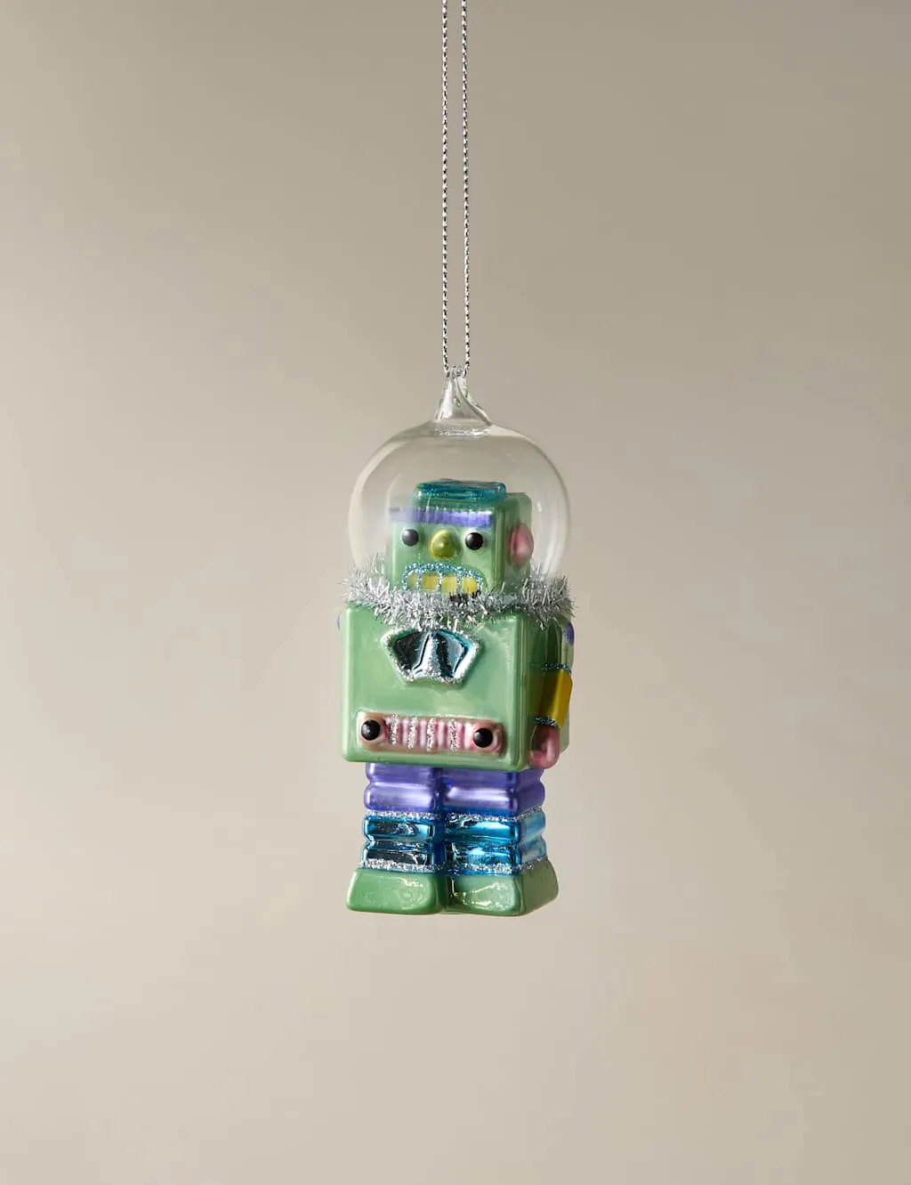 Glass Hanging Robot Decoration - Lilac image