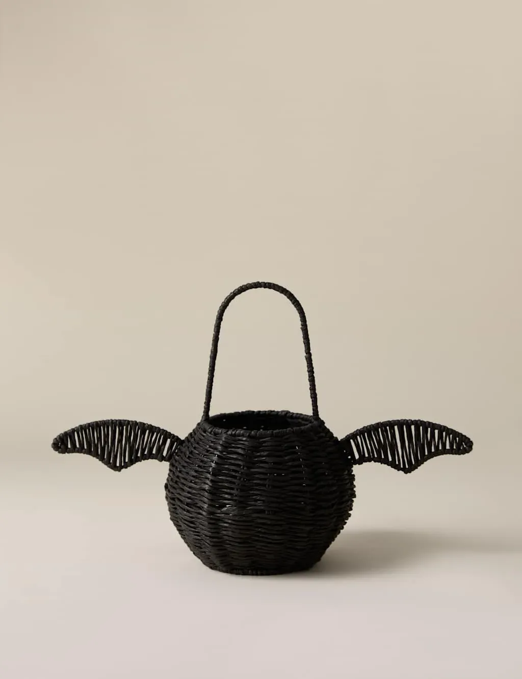 Halloween Bat Basket Decoration - Black, Wicker image