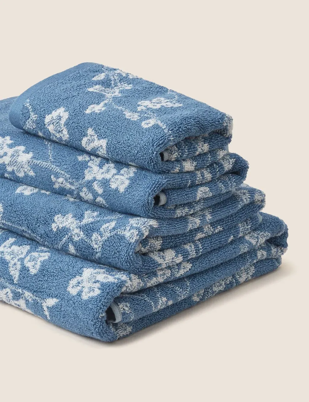 Hand Cotton Towel Floral - Light Blue image