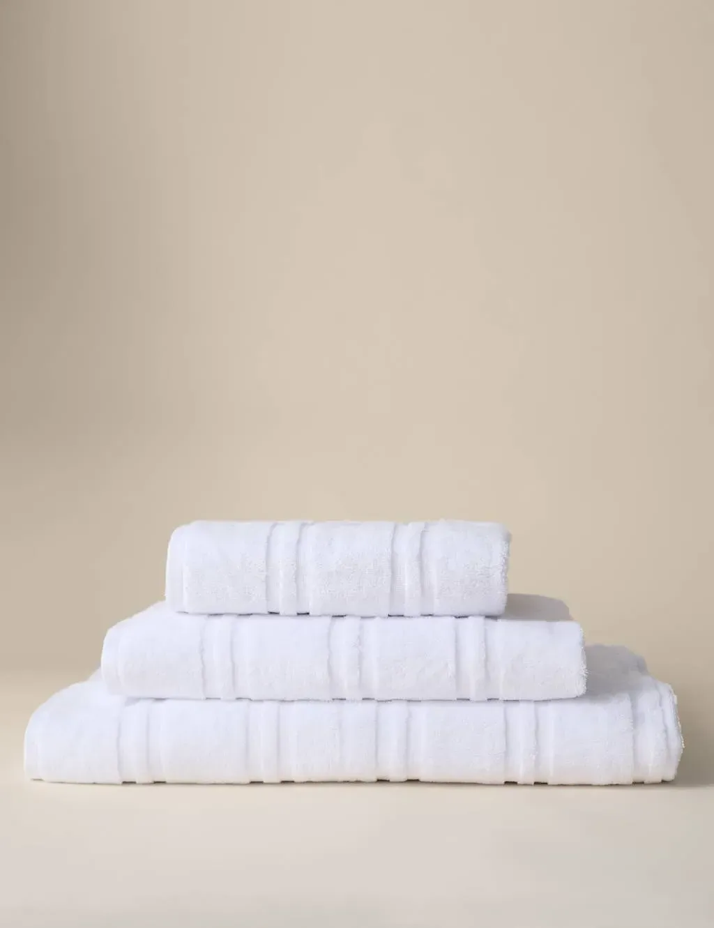 Hand Towel Striped - White, Cotton
