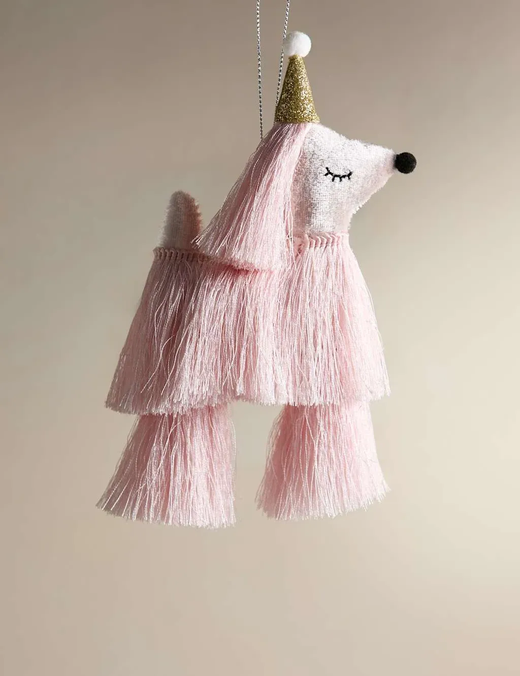 Hanging Afghan Hound Decoration - Pink image