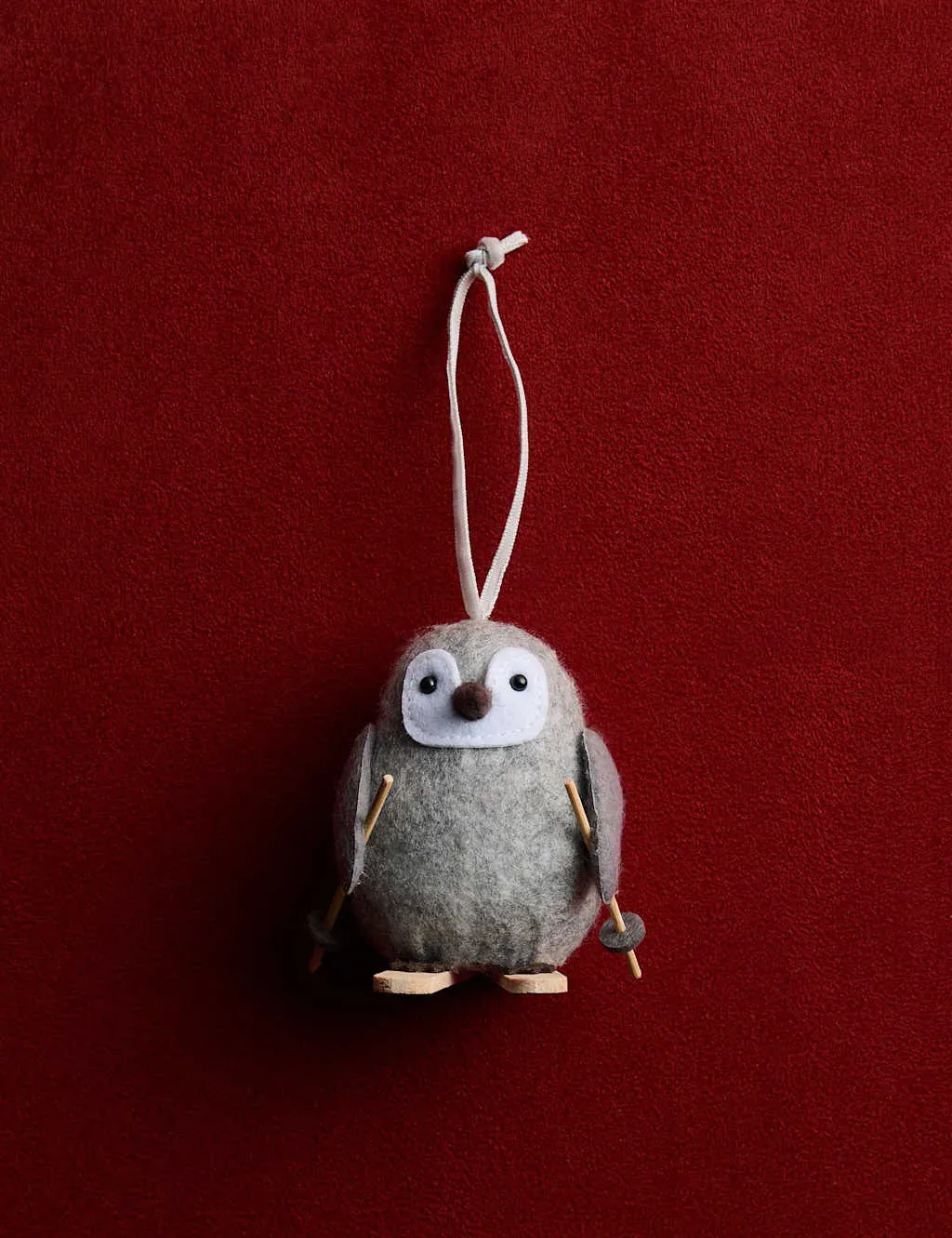 Hanging Baby Penguin Decoration - Grey Mix, Felt image