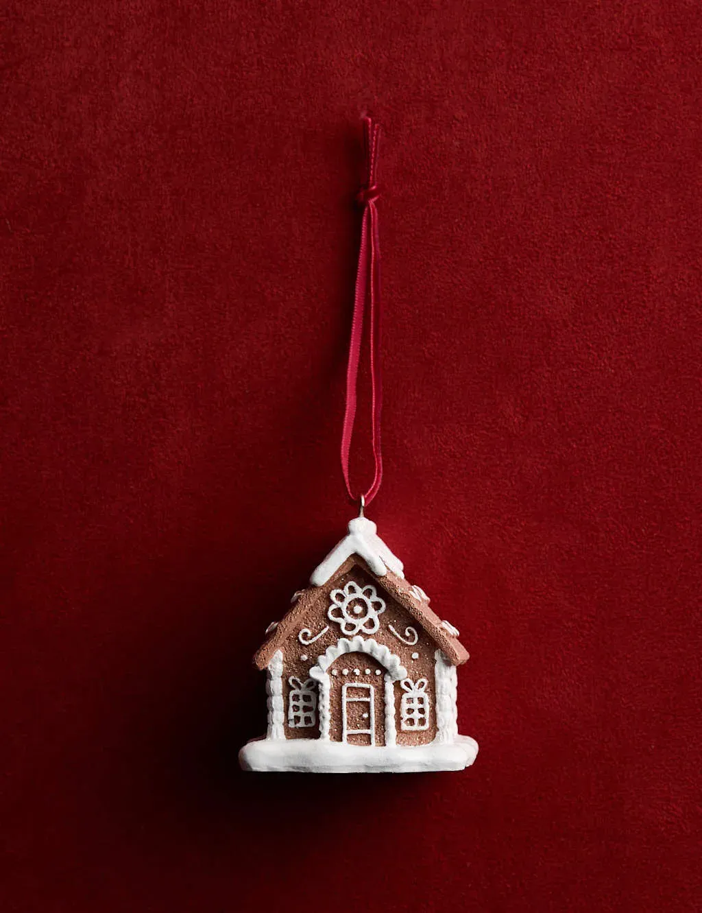 Hanging Gingerbread House Decoration - Brown Mix image