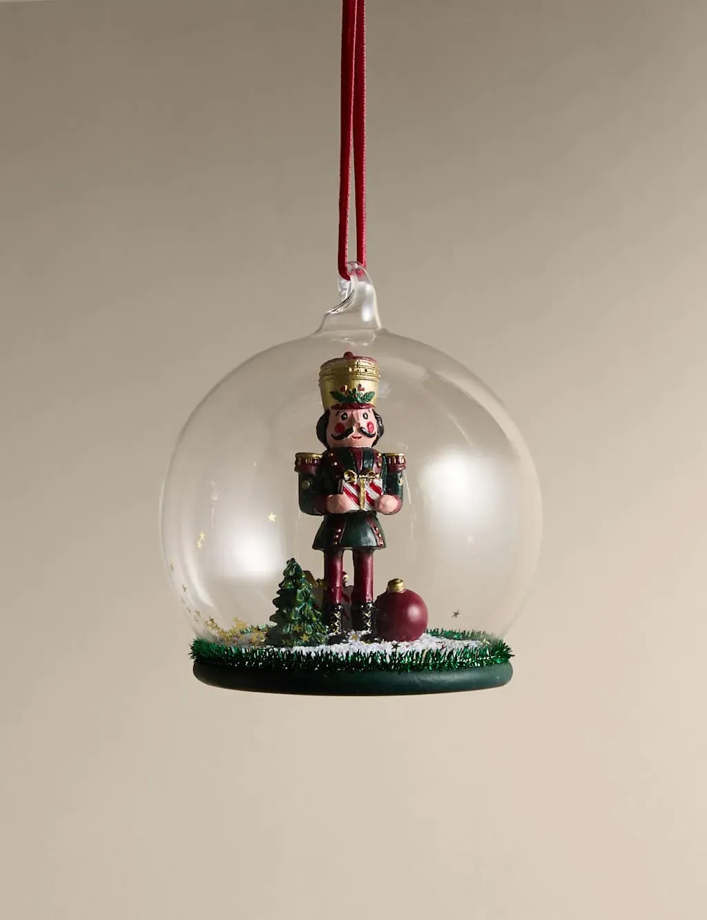 Hanging Nutcracker Cloche Decoration - Multi