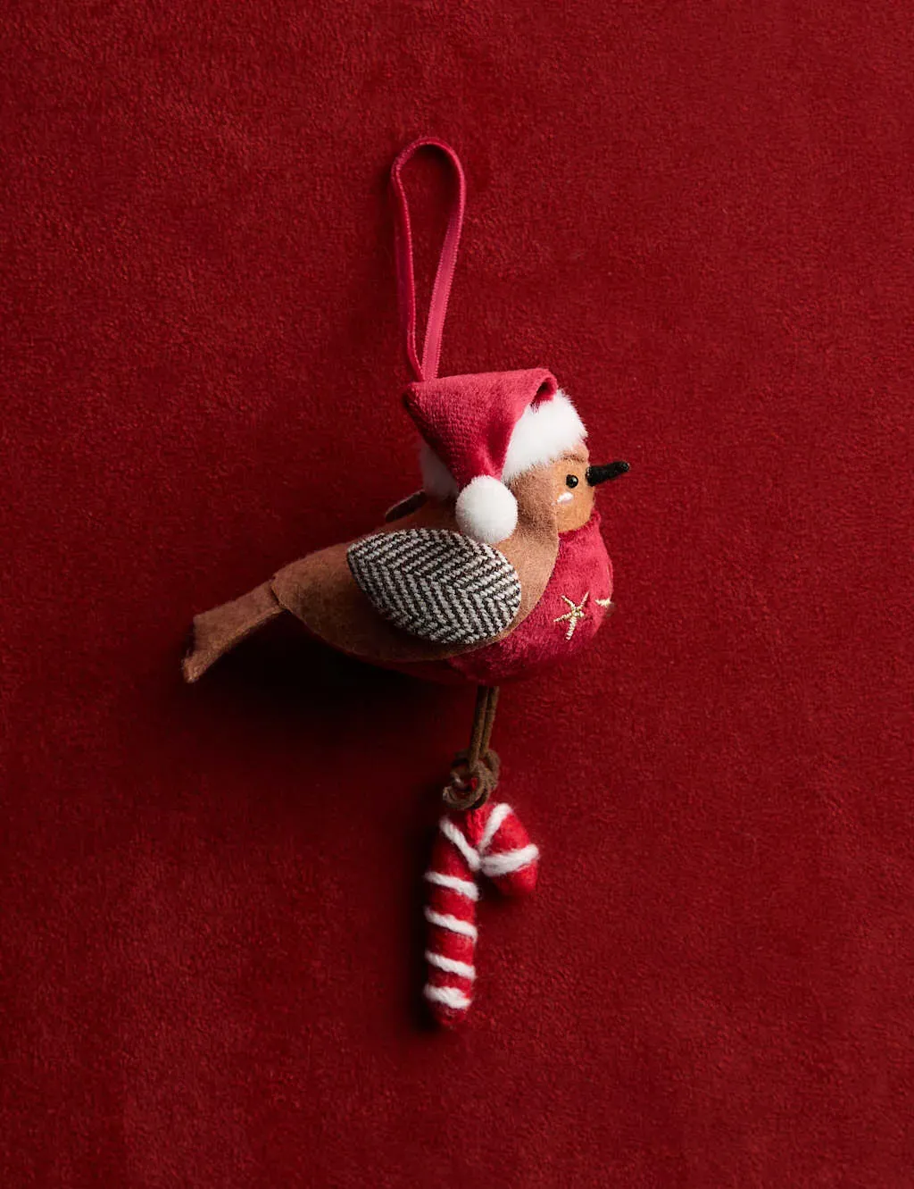 Hanging Robin Decoration - Brown Mix, Felt image
