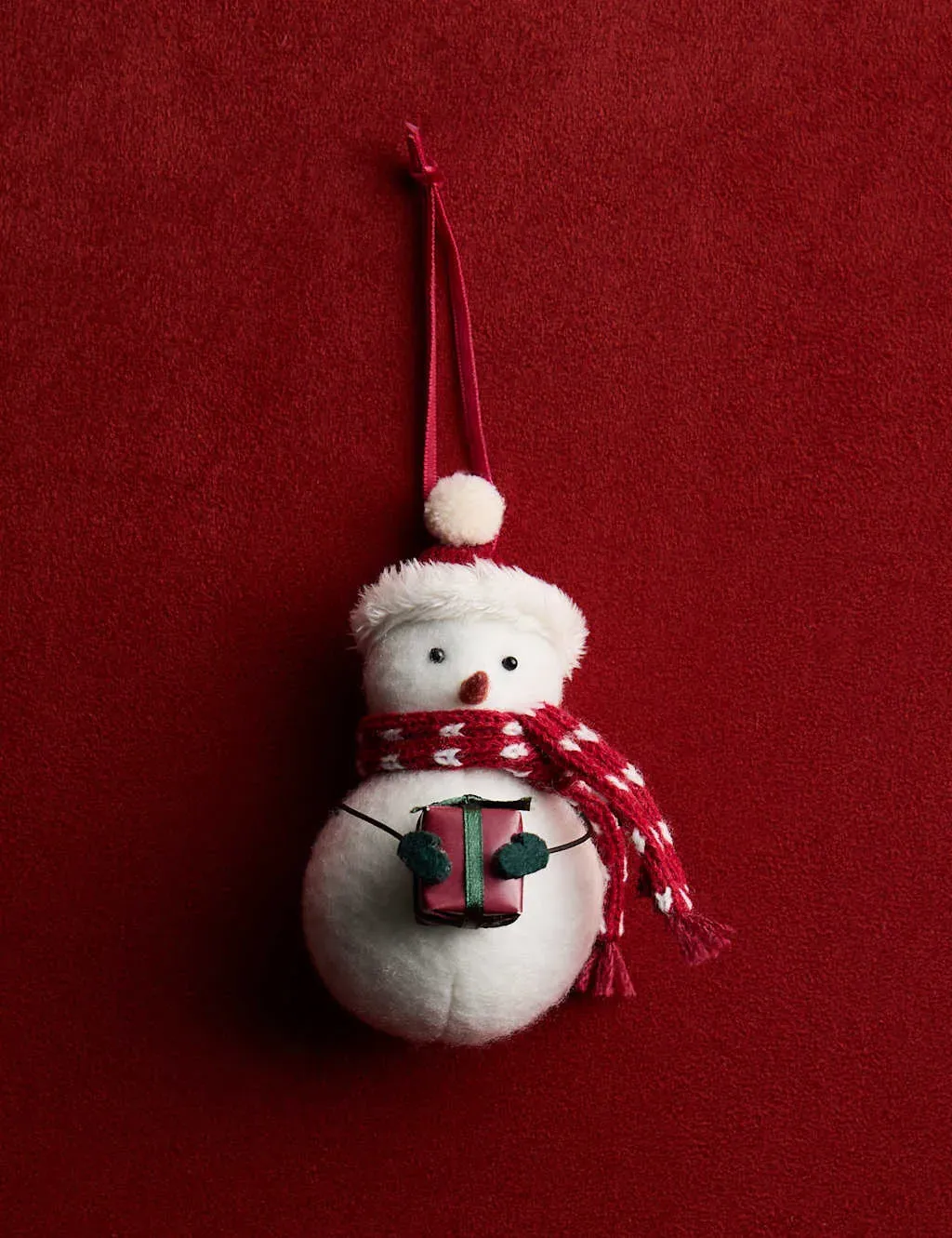Hanging Snowman Decoration - White Mix, Felt image