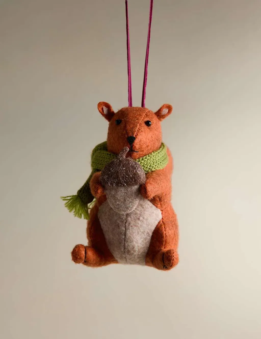 Hanging Squirrel Decoration - Natural, Felt image