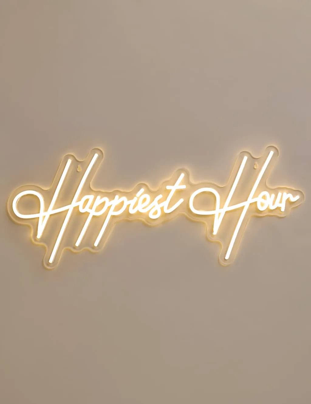 Happiest Hour Neon Light - White image