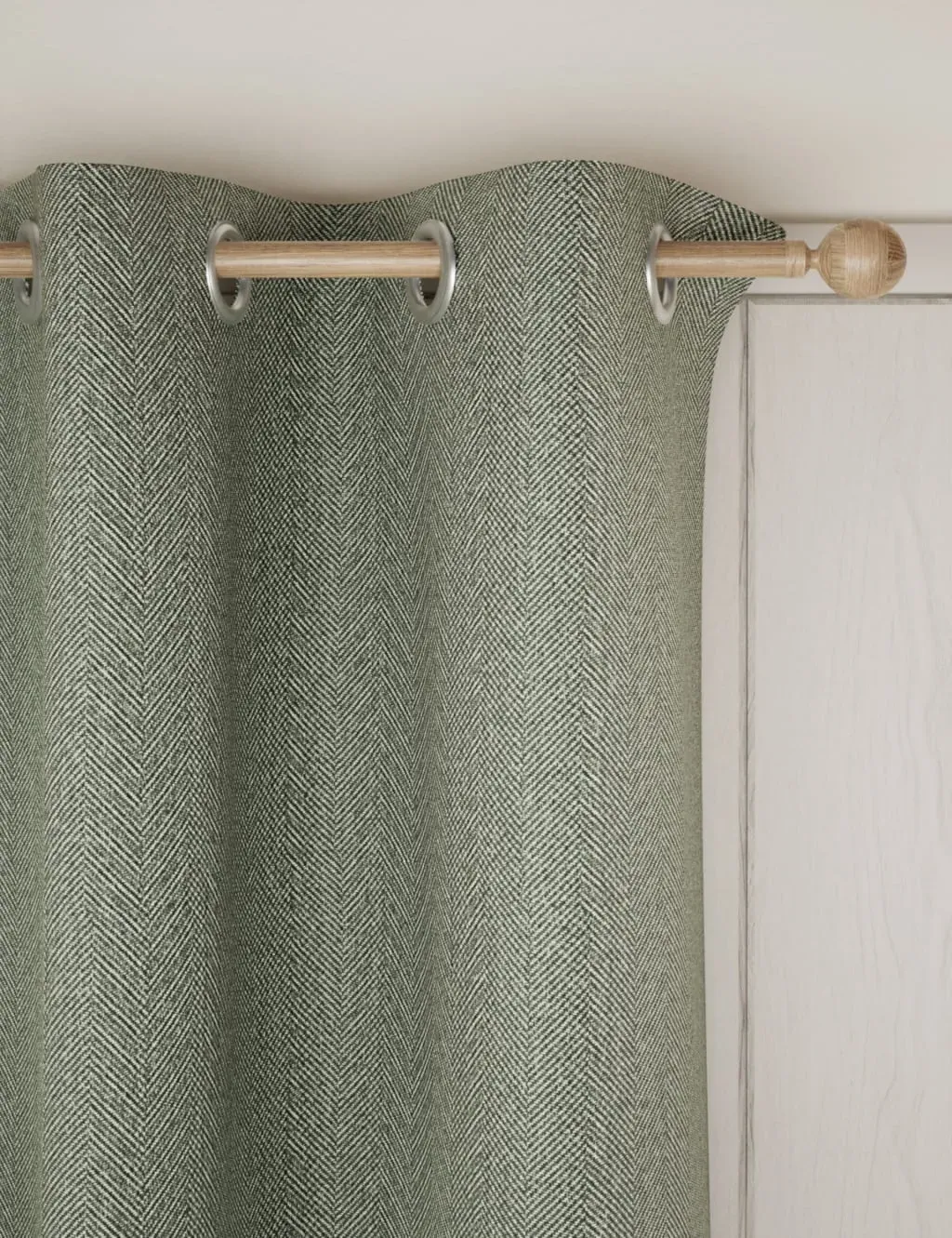 Herringbone Eyelet Curtains - Pink image