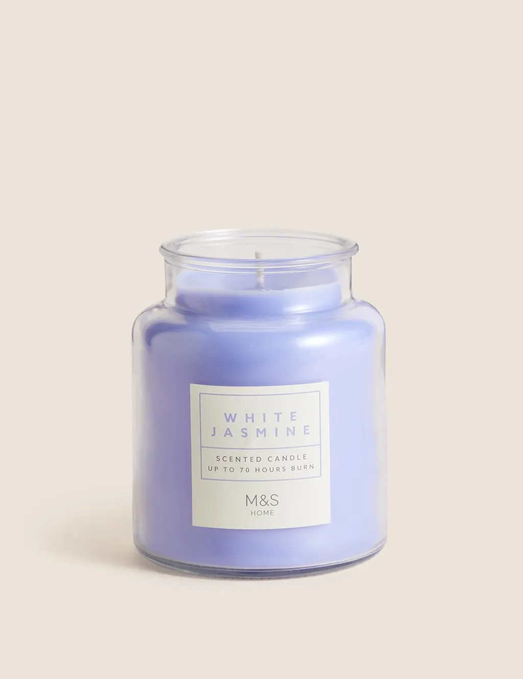 Jar Candle White Jasmine Scent - Purple, Glass image
