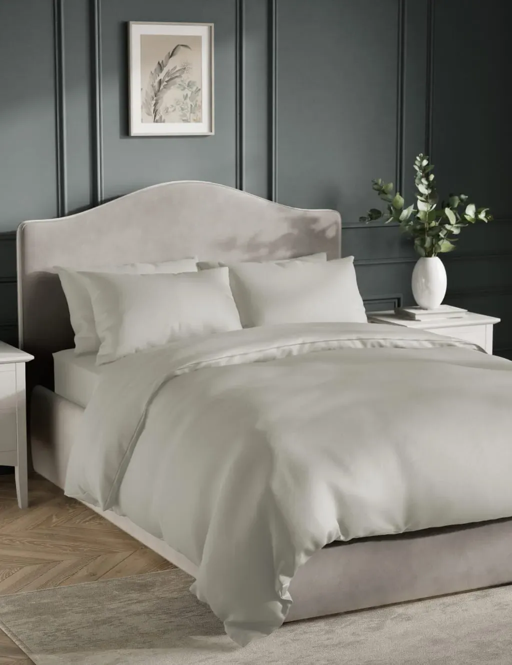 King Size Bedding Set 400 Thread Count - Grey, Cotton