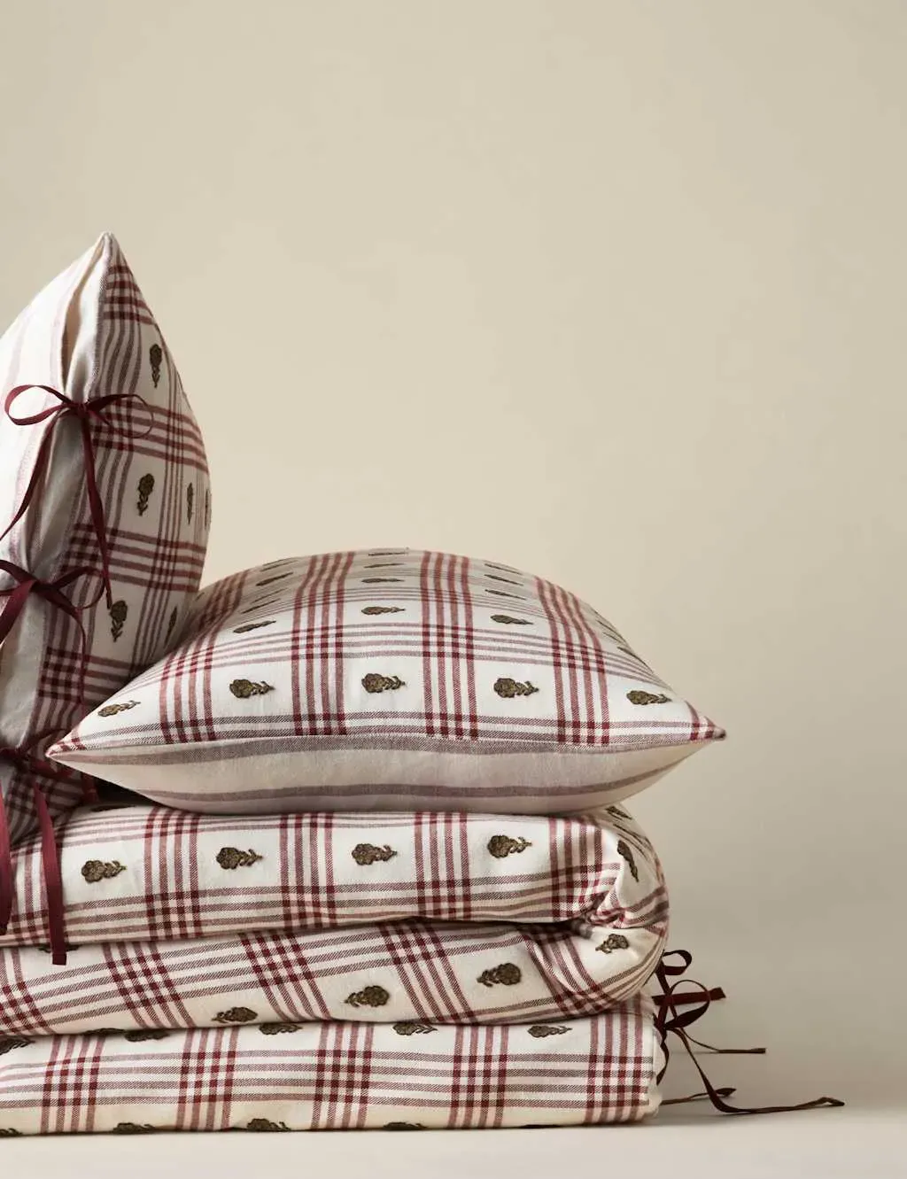 King Size Bedding Set - Burgundy, Cotton image