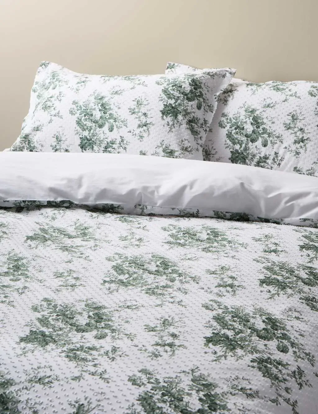 King Size Bedding Set Floral Dobby - Teal, Cotton
