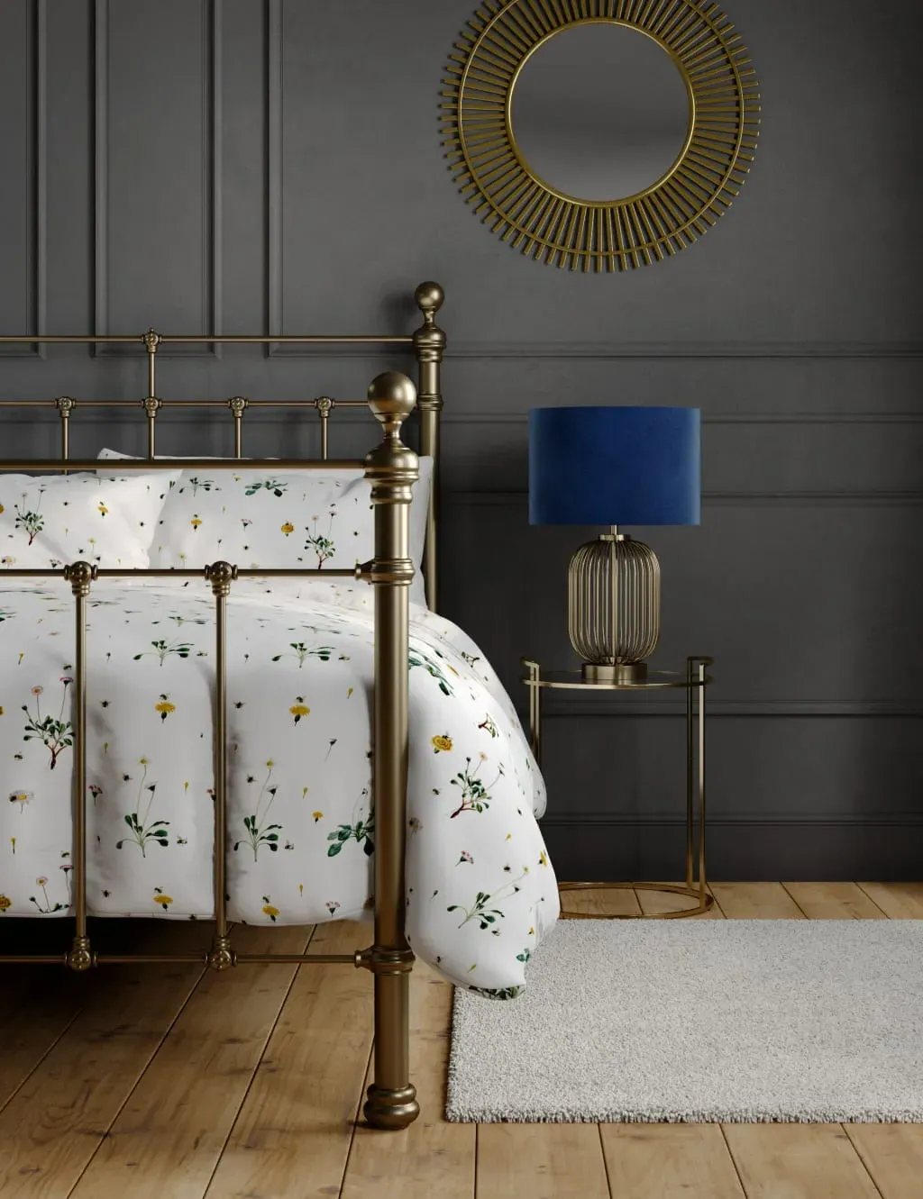 King Size Bedding Set Floral - White Mix, Cotton image