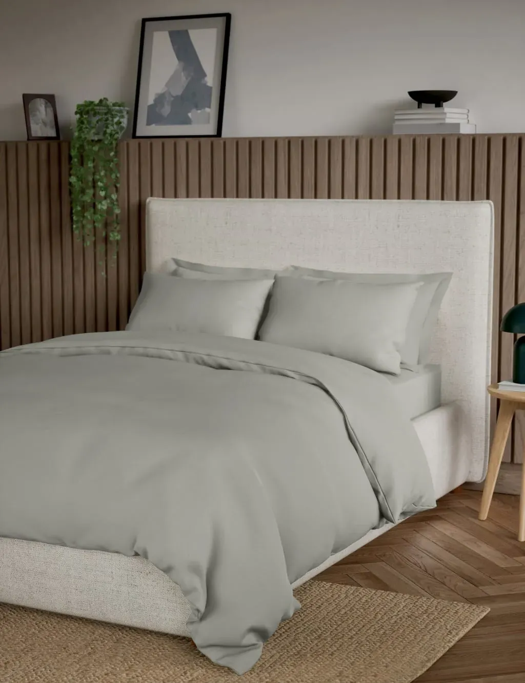 King Size Bedding Set - Light Grey, Cotton image