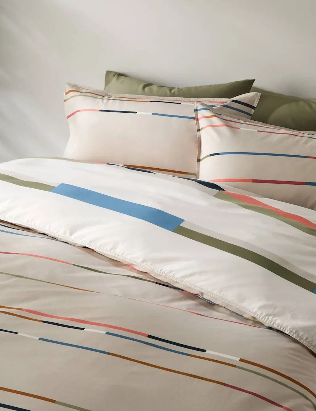 King Size Bedding Set Striped - Clay, Cotton image