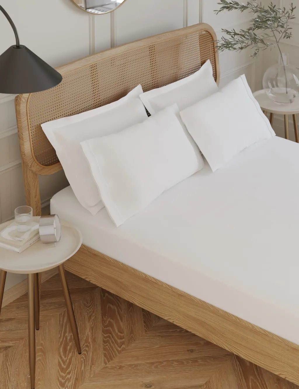 King Size Deep Fitted Sheet - Ice White, Cotton
